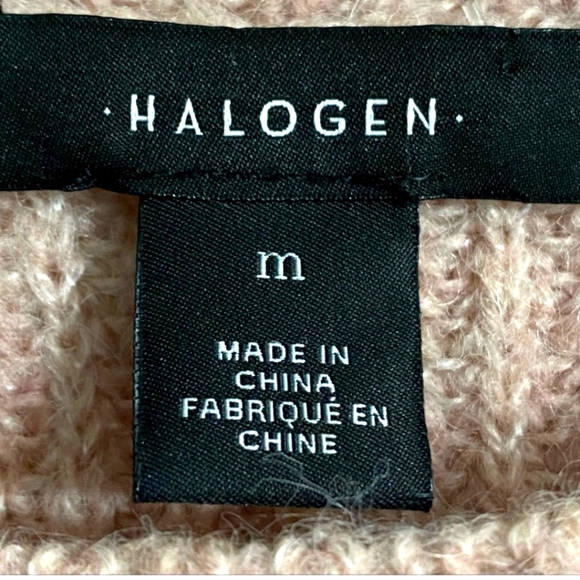 Halogen Blush Pink Long Ribbed Crew Neck Sweater Women Size M - Picture 3 of 5